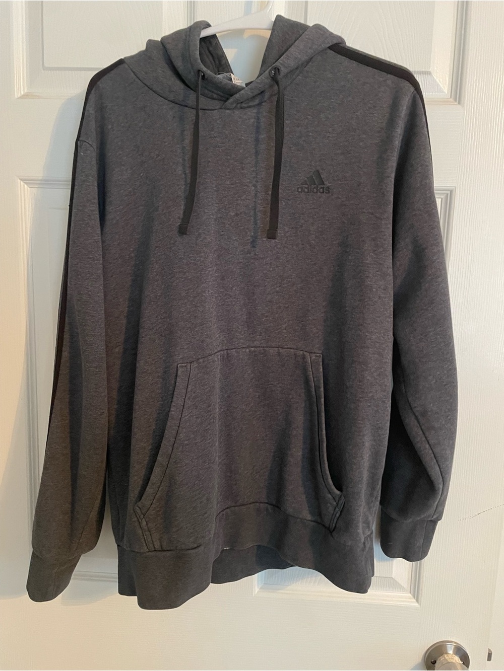 adidas Men’s Charcoal Gray Pullover Hoodie